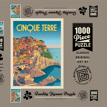 Italy: Cinque Terre 1000 Puzzle Schachtel 3D Modell