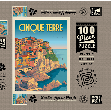 Italy: Cinque Terre 100 Puzzle Schachtel 3D Modell