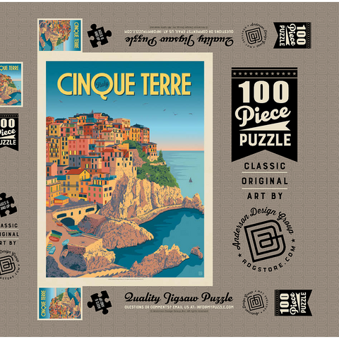 Italy: Cinque Terre 100 Puzzle Schachtel 3D Modell
