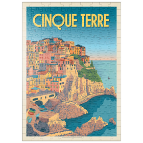Darstellung des Puzzle Motivs Italien: Cinque Terre, Vintage Poster - Puzzleteile: 200