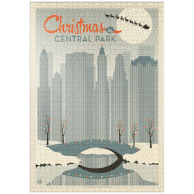 Darstellung des Puzzle-Motivs Weihnachten im Central Park, Vintage Poster – Puzzleteile: 1000