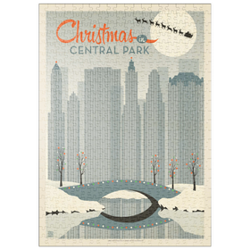 Darstellung des Puzzle-Motivs Weihnachten im Central Park, Vintage Poster – Puzzleteile: 500