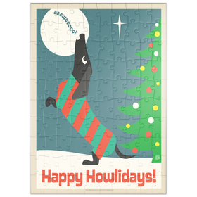 Darstellung des Puzzle Motivs Happy Howlidays, Vintage Poster - Puzzleteile: 100