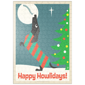 Darstellung des Puzzle Motivs Happy Howlidays, Vintage Poster - Puzzleteile: 200