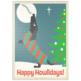 Darstellung des Puzzle Motivs Happy Howlidays, Vintage Poster - Puzzleteile: 500
