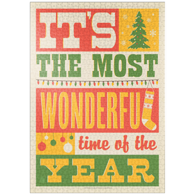 Darstellung des Puzzle Motivs Die wunderbarste Zeit des Jahres, Vintage Poster - Puzzleteile: 1000