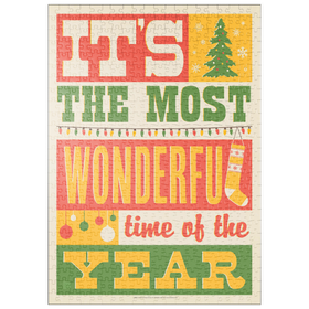 Darstellung des Puzzle Motivs Die wunderbarste Zeit des Jahres, Vintage Poster - Puzzleteile: 500