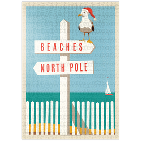 Darstellung des Puzzle-Motivs Strand/Nordpol, Vintage Poster – Puzzleteile: 1000