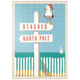 Darstellung des Puzzle-Motivs Strand/Nordpol, Vintage Poster – Puzzleteile: 200