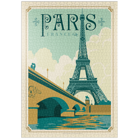 Darstellung des Puzzle-Motivs Frankreich: Paris, Vintage Poster – Puzzleteile: 1000