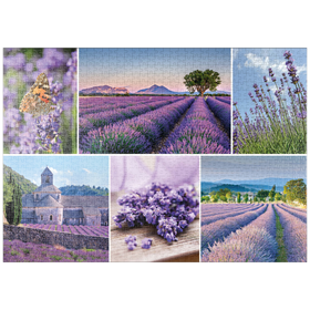 Darstellung des Puzzle-Motivs Lavendelfelder in der Provence bei Valensole – Puzzleteile: 1000