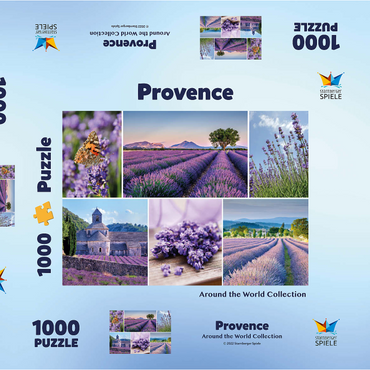 Lavendelfelder in der Provence bei Valensole 1000 Puzzle Schachtel 3D Modell