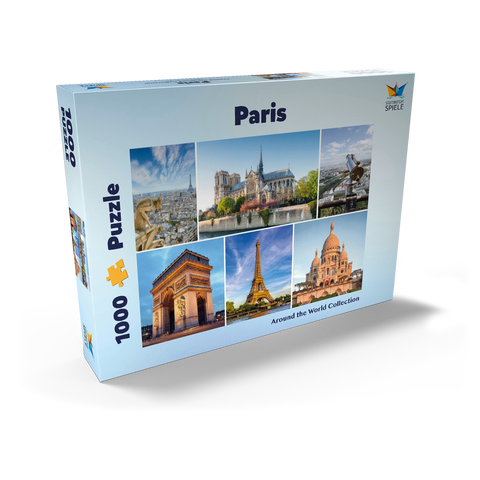 Paris - Notre Dame, Eiffelturm und Sacre Coeur 1000 Puzzle Schachtel Ansicht2