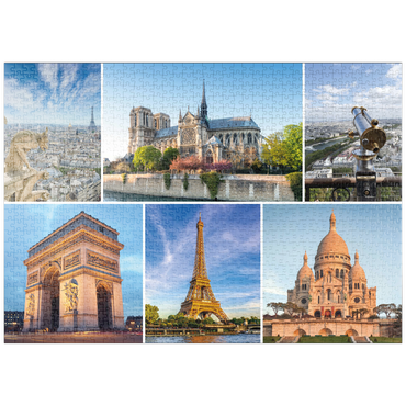 puzzleplate Paris - Notre Dame, Eiffelturm und Sacre Coeur 1000 Puzzle