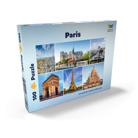 Paris - Notre Dame, Eiffelturm und Sacre Coeur 100 Puzzle Schachtel Ansicht2