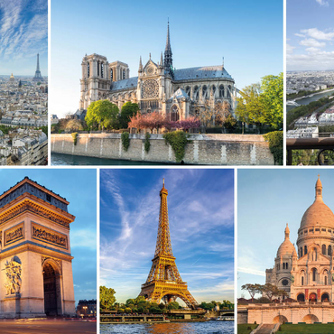 Paris - Notre Dame, Eiffelturm und Sacre Coeur 100 Puzzle 3D Modell