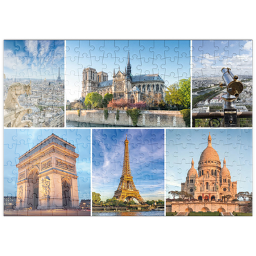 puzzleplate Paris - Notre Dame, Eiffelturm und Sacre Coeur 200 Puzzle