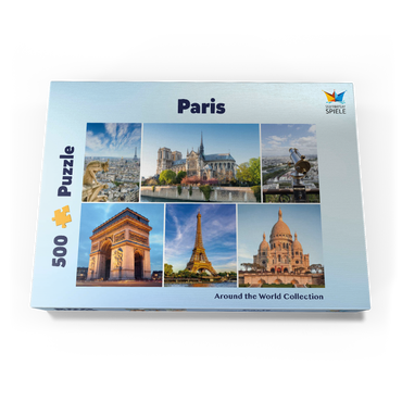 Paris - Notre Dame, Eiffelturm und Sacre Coeur 500 Puzzle Schachtel Ansicht3