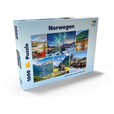 Norwegen - Lofoten, Nordlichter und Geirangerfjord 1000 Puzzle Schachtel Ansicht2