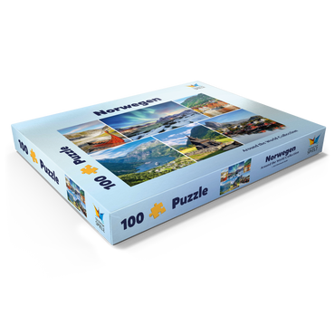 Norwegen - Lofoten, Nordlichter und Geirangerfjord 100 Puzzle Schachtel Ansicht1