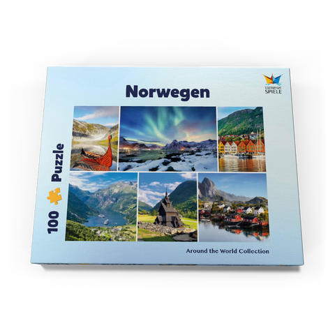 Norwegen - Lofoten, Nordlichter und Geirangerfjord 100 Puzzle Schachtel Ansicht3