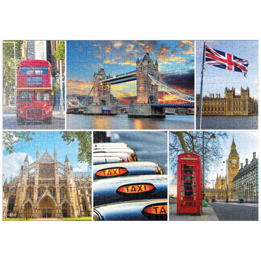 puzzleplate London - Big Ben, Tower Bridge und Westminster Abbey 1000 Puzzle