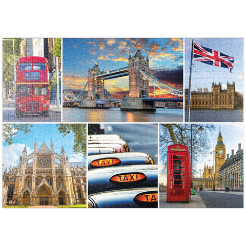 puzzleplate London - Big Ben, Tower Bridge und Westminster Abbey 1000 Puzzle