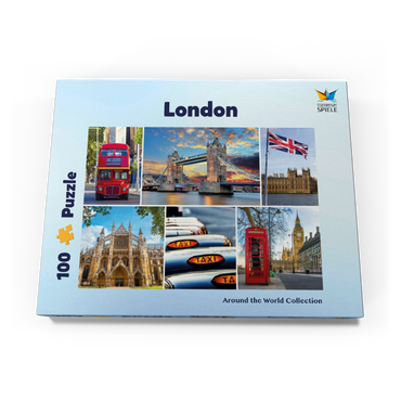 London - Big Ben, Tower Bridge und Westminster Abbey 100 Puzzle Schachtel Ansicht3