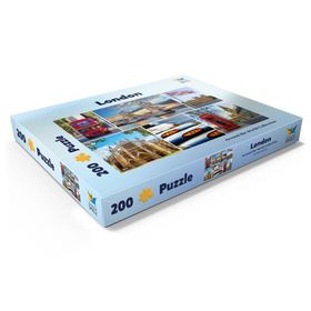 Darstellung des Puzzle Motivs London - Big Ben, Tower Bridge und Westminster Abbey - Puzzleteile: 200