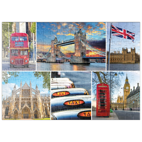 puzzleplate London - Big Ben, Tower Bridge und Westminster Abbey 200 Puzzle