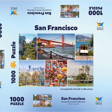 San Francisco - Golden Gate Bridge und Lombard Street 1000 Puzzle Schachtel 3D Modell