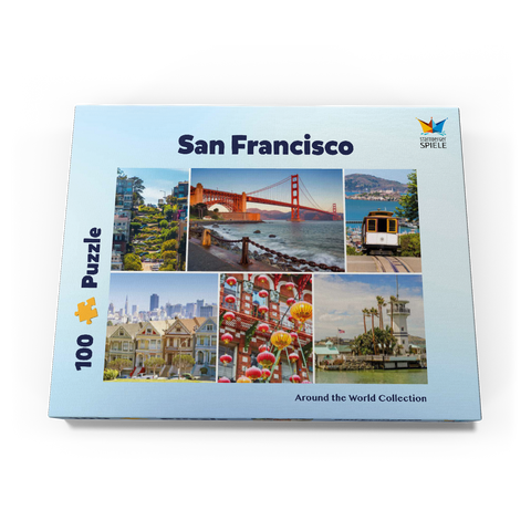 San Francisco - Golden Gate Bridge und Lombard Street 100 Puzzle Schachtel Ansicht3