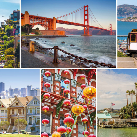 San Francisco - Golden Gate Bridge und Lombard Street 200 Puzzle 3D Modell