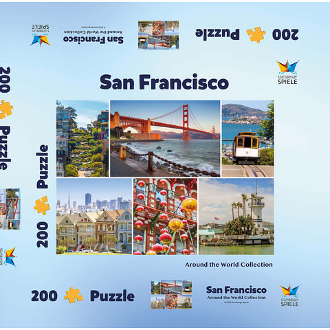 San Francisco - Golden Gate Bridge und Lombard Street 200 Puzzle Schachtel 3D Modell