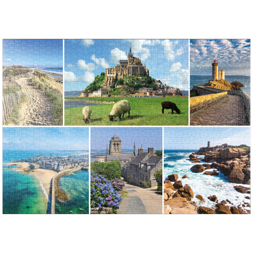 puzzleplate Bretagne - Mont Saint Michel, Saint Malo und Locronan 1000 Puzzle