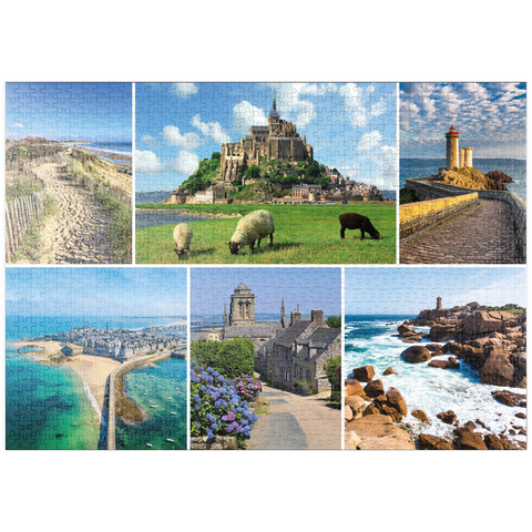 puzzleplate Bretagne - Mont Saint Michel, Saint Malo und Locronan 1000 Puzzle