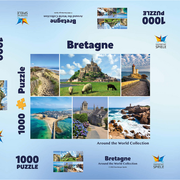 Bretagne - Mont Saint Michel, Saint Malo und Locronan 1000 Puzzle Schachtel 3D Modell