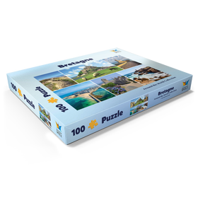 Alternative Darstellung des Puzzle-Motivs Bretagne - Mont Saint Michel, Saint Malo und Locronan – Puzzleteile: 100