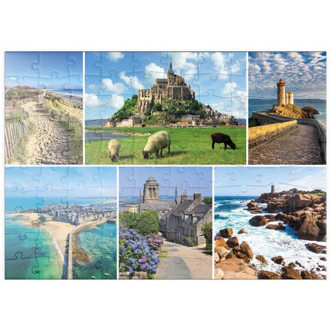 puzzleplate Bretagne - Mont Saint Michel, Saint Malo und Locronan 100 Puzzle
