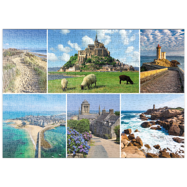 puzzleplate Bretagne - Mont Saint Michel, Saint Malo und Locronan 500 Puzzle