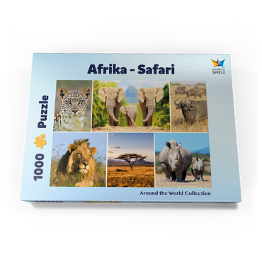 Afrika-Safari - Löwe, Elefant, Leopard, Nashorn, Büffel 1000 Puzzle Schachtel Ansicht3