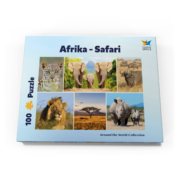 Afrika-Safari - Löwe, Elefant, Leopard, Nashorn, Büffel 100 Puzzle Schachtel Ansicht3