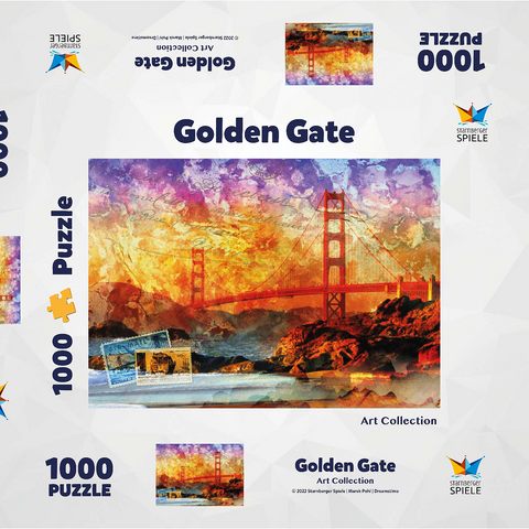 Golden Gate Bridge - San Francisco - Kalifornien 1000 Puzzle Schachtel 3D Modell