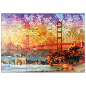 Darstellung des Puzzle Motivs Golden Gate Bridge - San Francisco - Kalifornien - Puzzleteile: 100