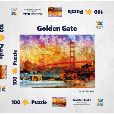 Golden Gate Bridge - San Francisco - Kalifornien 100 Puzzle Schachtel 3D Modell