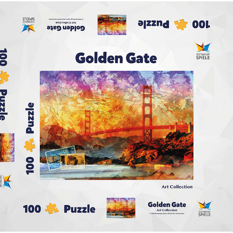 Golden Gate Bridge - San Francisco - Kalifornien 100 Puzzle Schachtel 3D Modell