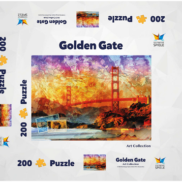 Golden Gate Bridge - San Francisco - Kalifornien 200 Puzzle Schachtel 3D Modell