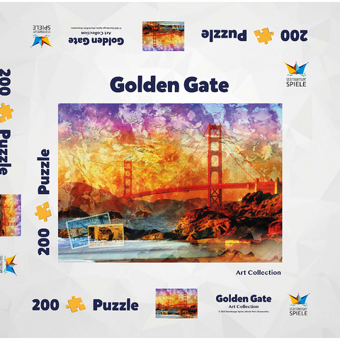 Golden Gate Bridge - San Francisco - Kalifornien 200 Puzzle Schachtel 3D Modell