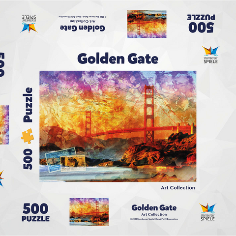 Golden Gate Bridge - San Francisco - Kalifornien 500 Puzzle Schachtel 3D Modell