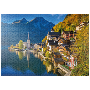puzzleplate Hallstatt in Österreich, Hallstätter See - Unesco Weltkulturerbe 1000 Puzzle
